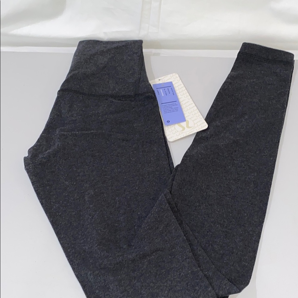 lululemon athletica Gray Wunder Under Cotton PANT High-Rise Hug Leggings NWT 2 - Picture 3 of 9